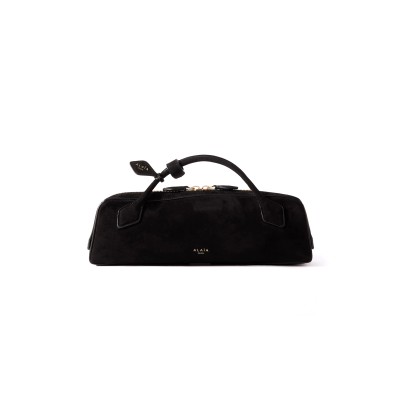 ALAÏA LE TECKEL LEATHER-TRIMMED SUEDE CLUTCH AA1S06026CA328 (31*10*7cm)